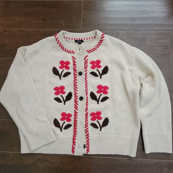 Rails Mavie Cardigan Womens XL Floral Heritage Vintage Contemporary Wool Cottage - Picture 2 of 7